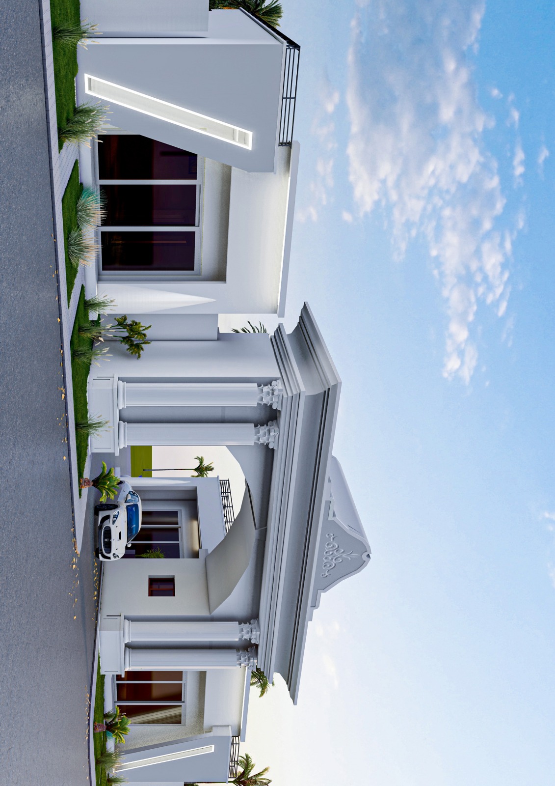 Rendu 3D perspective du portail de la Résidence Splendide, Toamasina